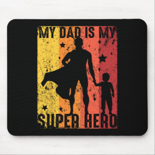 Vintage My Dad Is My Super Hero Retro Dad Superher Mouse Pad