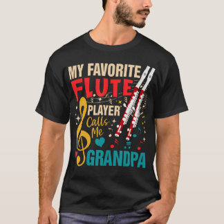 Vintage My Favorite Flute Player Calls Me Grandpa  T-Shirt