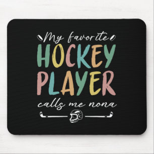 Vintage My Favorite Hockey Player Calls Me Nona Mouse Pad