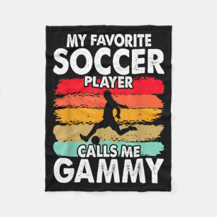 Vintage My Favorite Soccer Player Calls Me Gammy  Fleece Blanket