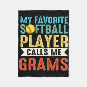 Vintage My Favorite Softll Player Calls Me Grams _ Fleece Blanket