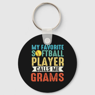Vintage My Favorite Softll Player Calls Me Grams _ Key Ring