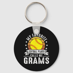 Vintage My Favorite Softll Player Calls Me Grams Key Ring