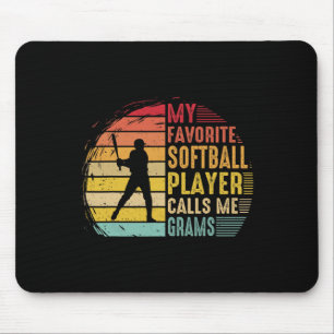 Vintage My Favorite Softll Player Calls Me Grams _ Mouse Pad