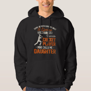 Vintage My Favourite Cricket Player Calls Me Daugh Hoodie