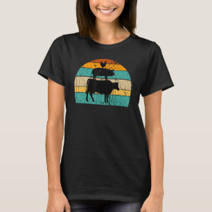 Vintage My Food Pyramid Carnivore Meat Eater Pig C T-Shirt