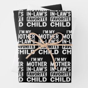Vintage My Mother in Laws Favourite Child Humour Wrapping Paper Sheet