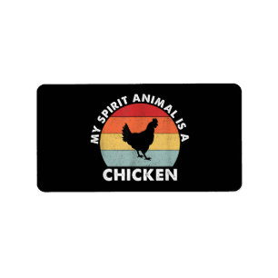 Vintage My Spirit Animal Is a Chicken  Label