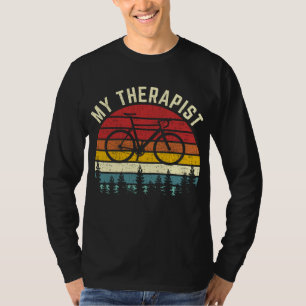 vintage my therapist bicycle cyclist funny bike cy T-Shirt