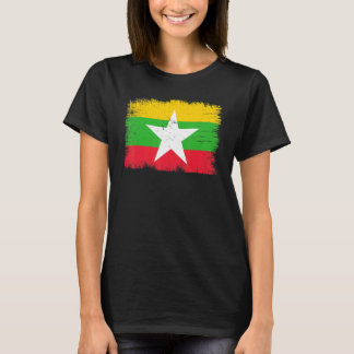 Vintage Myanmar Flag Burmese Independence Day T-Shirt