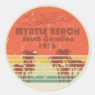 Vintage Myrtle Beach South Carolina Classic Round Sticker