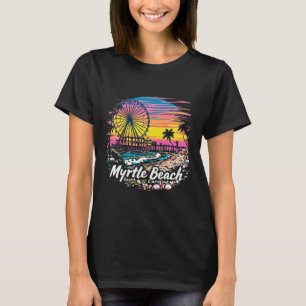 Vintage Myrtle Beach South Carolina Sunset Skyline T-Shirt