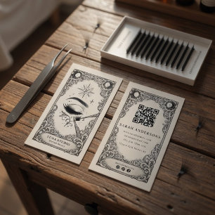 Vintage Mystical Lash Artist Celestial Eyelash  Business Card