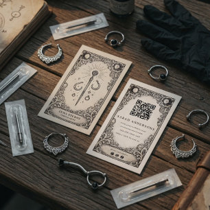 Vintage Mystical Piercing Artist Business Card