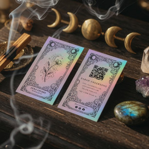 Vintage Mystical Tarot Tattoo Artist Celestial  Business Card