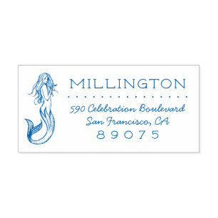 Vintage Mythical Mermaid Return Address Self-inking Stamp