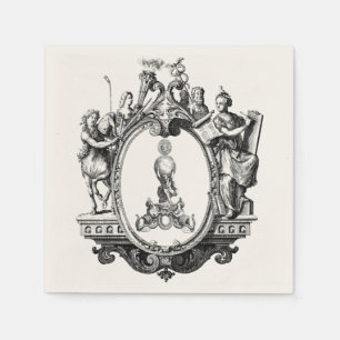 Vintage Mythology & Renaissance Art Engraving Pape Napkin
