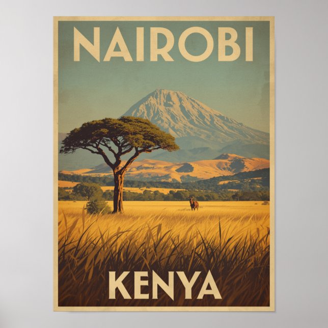 Vintage Nairobi Travel Poster (Front)