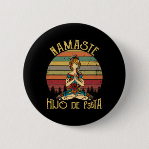 Vintage Namaste Hijo-de-puta Hippie Tattooed Girl  6 Cm Round Badge