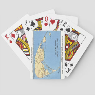 Vintage Nantucket Map Playing Cards