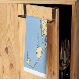 Vintage Nantucket Map  Tea Towel