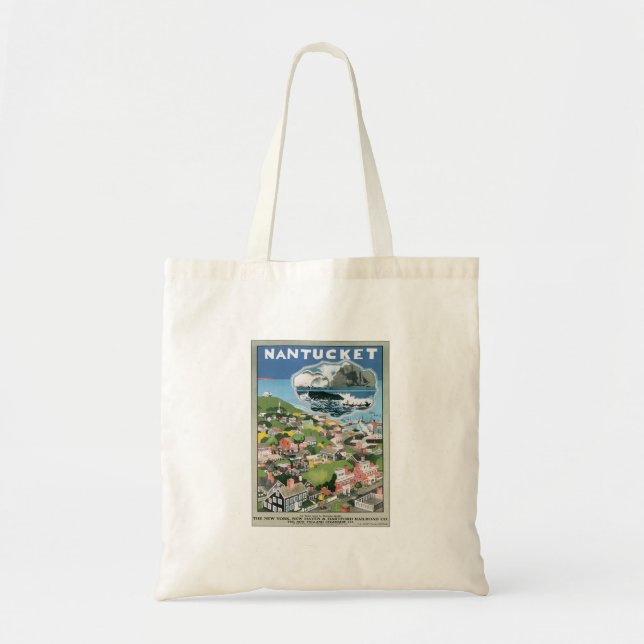 Vintage Nantucket Massachusetts Tote Bag (Front)