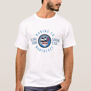 Vintage Nantucket Yacht 5 – Sailing Club Badge T-Shirt