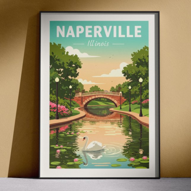 Vintage Naperville Illinois Poster (Creator Uploaded)