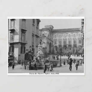 Vintage Naples Italy monument - Piazza dei Martiri Postcard