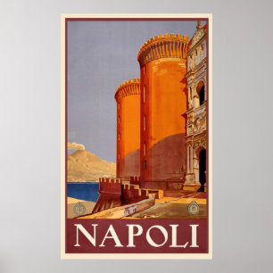Vintage Napoli, Italy Travel Poster
