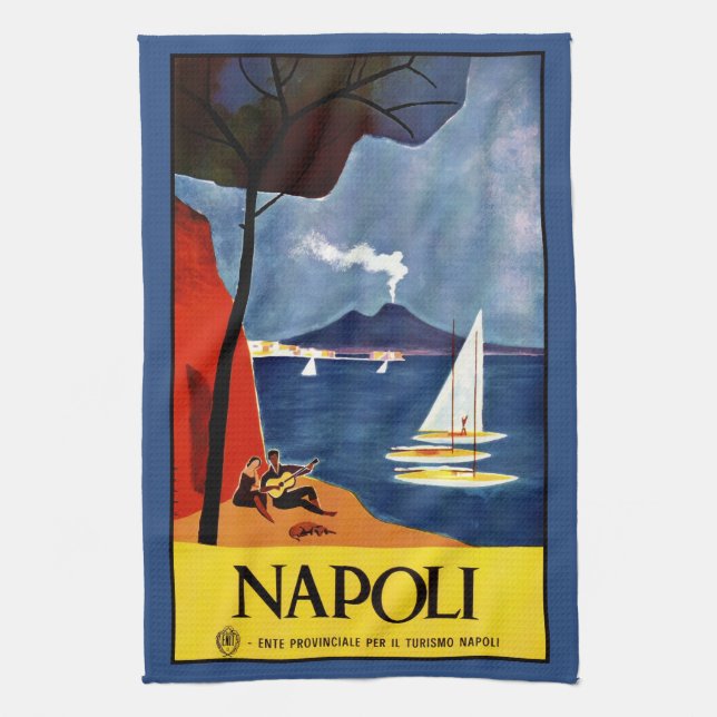Vintage Napoli Naples Italy hand towel (Vertical)