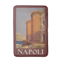 Vintage Napoli Naples Italy Travel poster bath mat