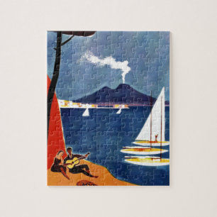 Vintage Napoli Travel Love Romance Jigsaw Puzzle
