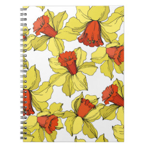 vintage Narcissus floral botanical flower Yellow a Notebook