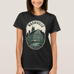 Vintage Nashville Music City Ryman Auditorium Badg T-Shirt