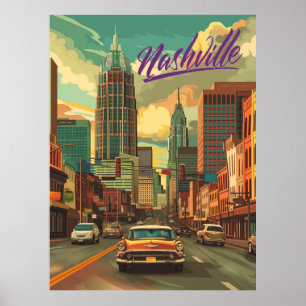 Vintage Nashville Travel  Poster