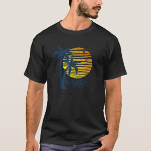 Vintage Nassau Bahamas Palm Tree Beach Sunset Souv T-Shirt