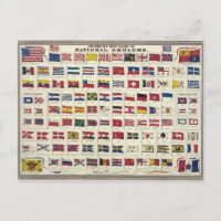 Vintage National Flags Chart - created 1863