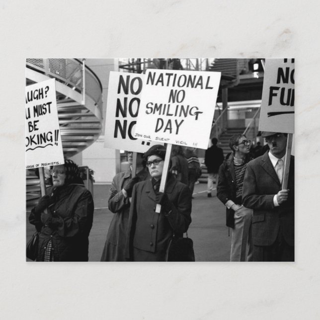 Vintage National No Smiling Day Postcard (Front)