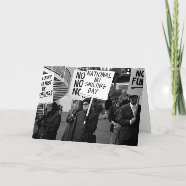 Vintage National No Smiling Day Postcard (Front)