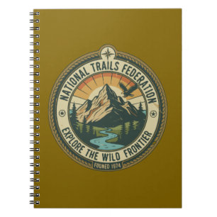 Vintage National Park Hiking & Adventure Emblem Notebook
