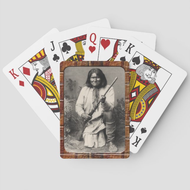 Vintage Native American Geronimo Apache Playing Ca Cards (Back)