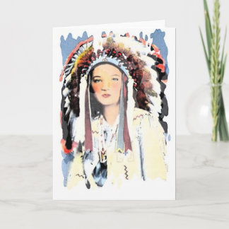 Vintage Native American Greeting Card