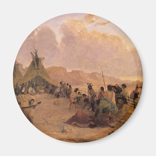 Vintage Native American, Medicine Dance by Eastman Magnet (Front)