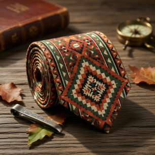 Vintage Native American Pattern Tie