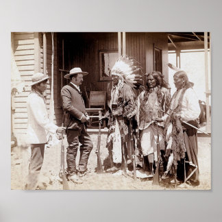 Vintage Native American Standing Elk Poster