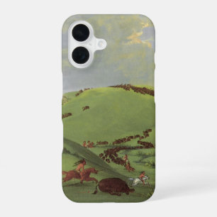 Vintage Native Americans, Buffalo Chase by Catlin iPhone 16 Case