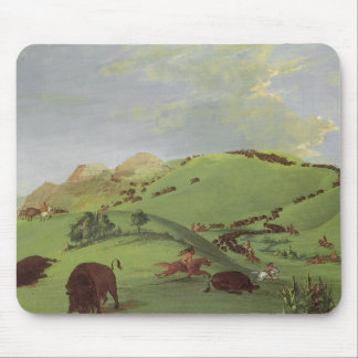 Vintage Native Americans, Buffalo Chase by Catlin Mouse Pad