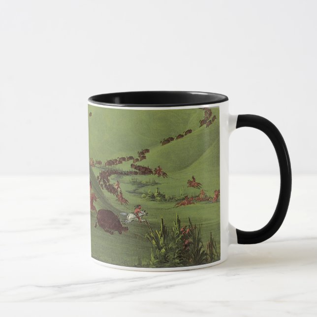 Vintage Native Americans, Buffalo Chase by Catlin Mug (Right)