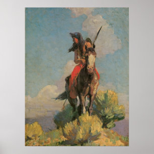 Vintage Native Americans, Crow Outlier by Dunton Poster